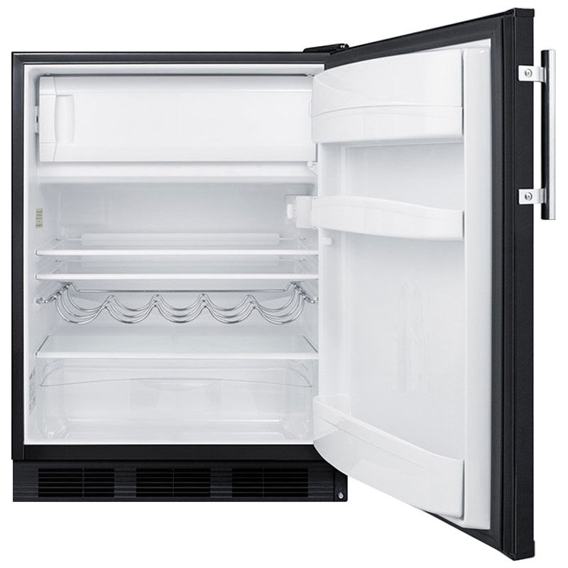 Summit 24 in. 5.1 cu. ft. Undercounter Refrigerator with Freezer Compartment - Black, , hires