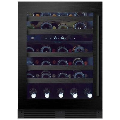 XO 24 in. Undercounter Wine Cooler with Metal Racks, Dual Temperature Zones & 46 Bottle Capacity - Black Stainless Steel | XOU24WDZGBSL