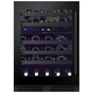 XO 24 in. Compact Built-In or Freestanding Wine Cooler with 46 Bottle Capacity, Dual Temperature Zones & Digital Control - Black Stainless Steel, , hires