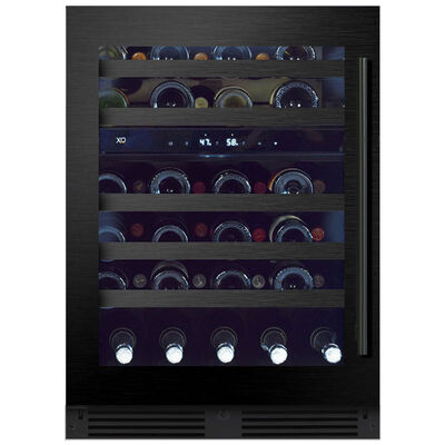 XO 24 in. Compact Built-In or Freestanding Wine Cooler with 46 Bottle Capacity, Dual Temperature Zones & Digital Control - Black Stainless Steel | XOU24WDZGBSL