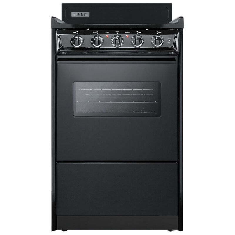 Summit 20 in. 2.4 cu. ft. Electric Range with Coil Burners - Black, , hires