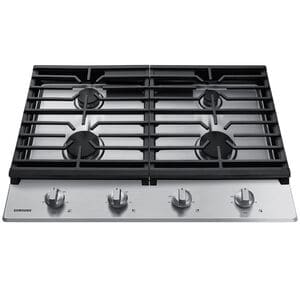 Samsung 30 in. 4-Burner Natural Gas Cooktop with Simmer Burner & Power Burner - Stainless Steel, Stainless Steel, hires