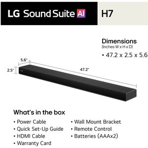 LG Sound Suite 5.1.3 Channel Dolby Atmos Smart Sound Bar with Bluetooth - Black, , hires