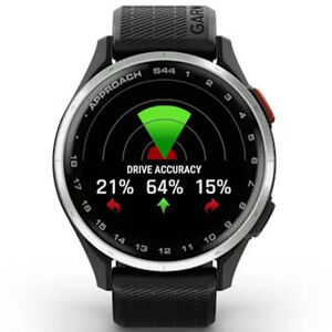 Garmin Approach S44 GPS Golf Watch, Silver with Black Band, , hires