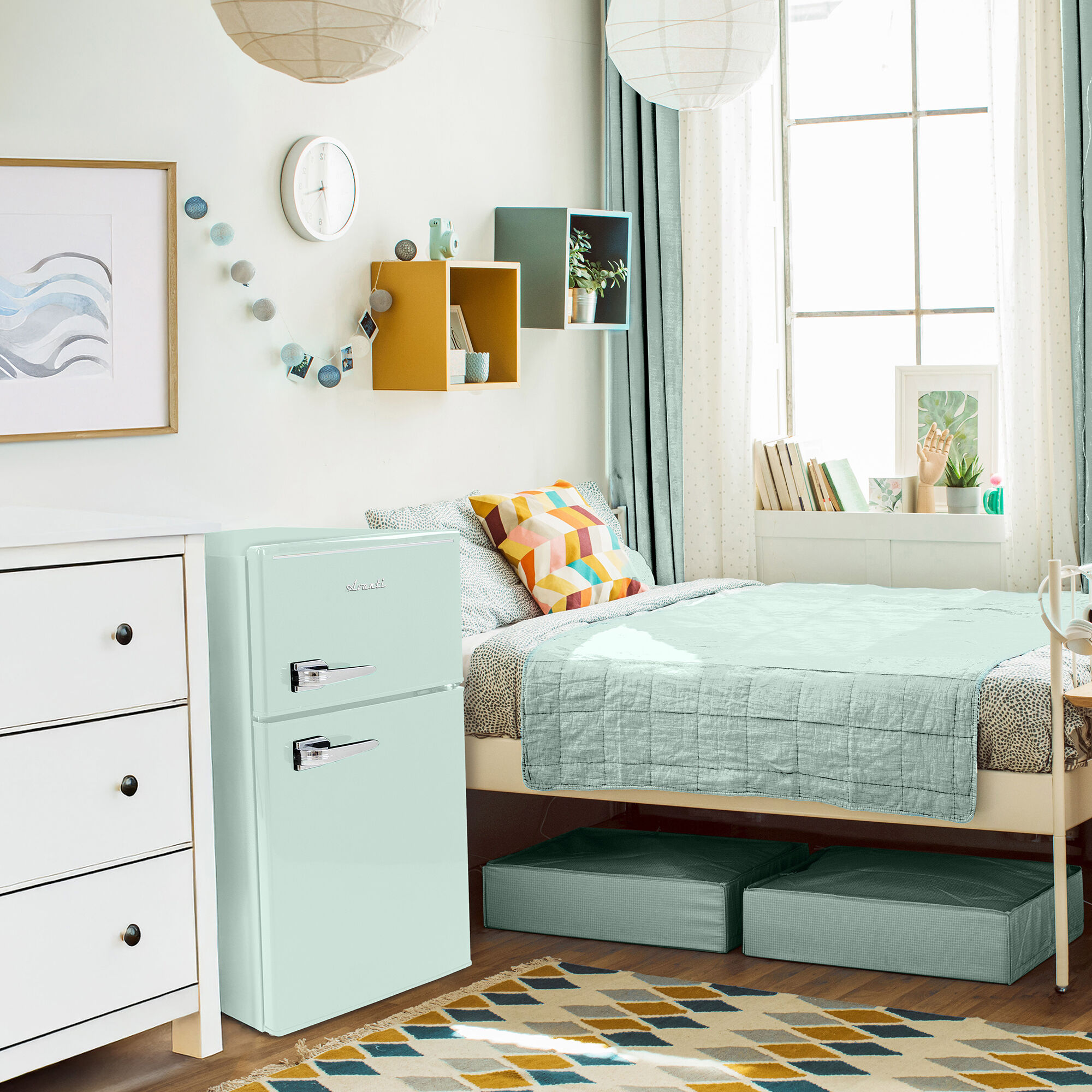 Avanti 18 in. 3 cu. ft. Mini Fridge with Top Freezer - Seafoam