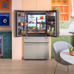 Cafe 36 in. 28.7 cu. ft. Smart 4-Door French Door Refrigerator with Internal Water Dispenser - Platinum Glass, Platinum Glass, hires