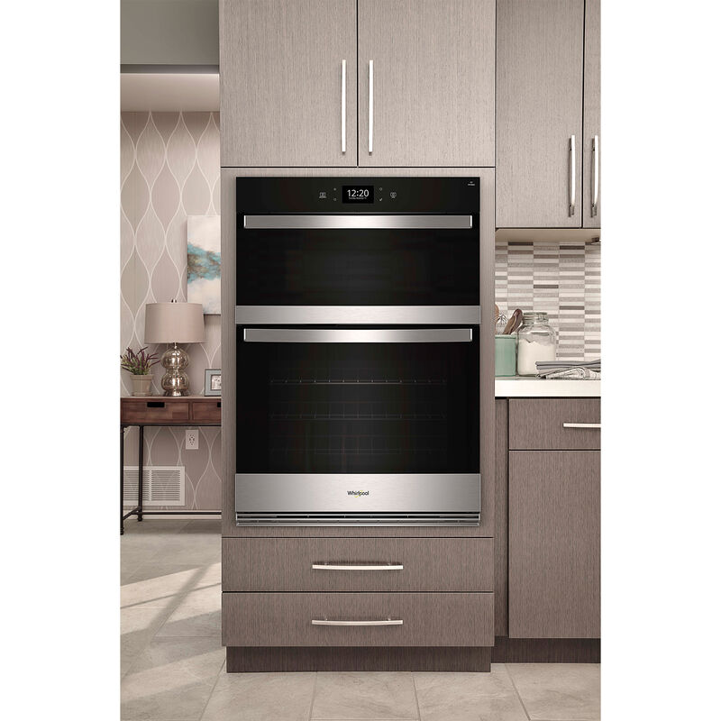 Whirlpool 27 in. 5.7 cu. ft. Smart Electric Microwave/Wall Oven Combo with True European Convection & Sensor Cooking - Fingerprint Resistant Stainless, , hires