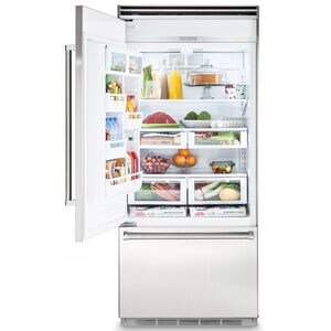 Viking 5 Series 36 in. 20.4 cu. ft. Built-In Counter Depth Bottom Freezer Refrigerator with Ice Maker - Stainless Steel, , hires