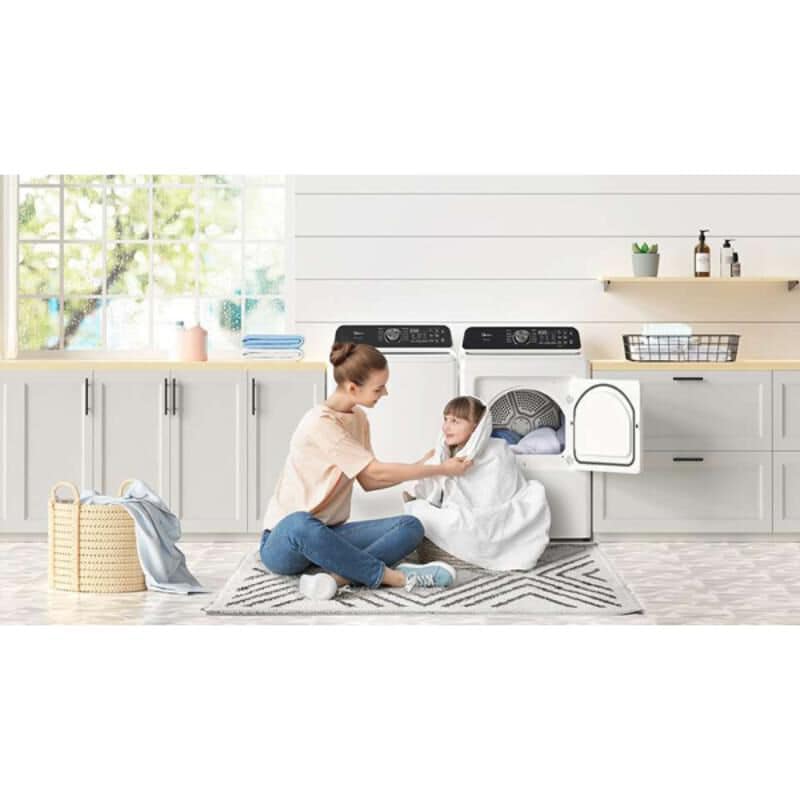 Midea 27 in. 7.0 cu. ft. Smart Electric Dryer with Sensor Dry & Sanitize Cycle - White, White, hires