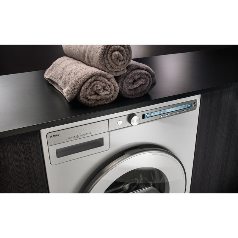 Asko Logic 24 in. 5.1 cu. ft. Stackable Ventless Electric Dryer with Heat Pump, Sensor Dry & Steam Cycle - White, , hires