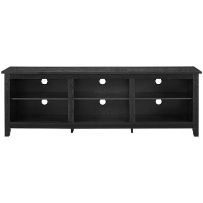 Walker Edison Essential 70 in. Rustic Wood TV Stand - Black | W70CSPBL
