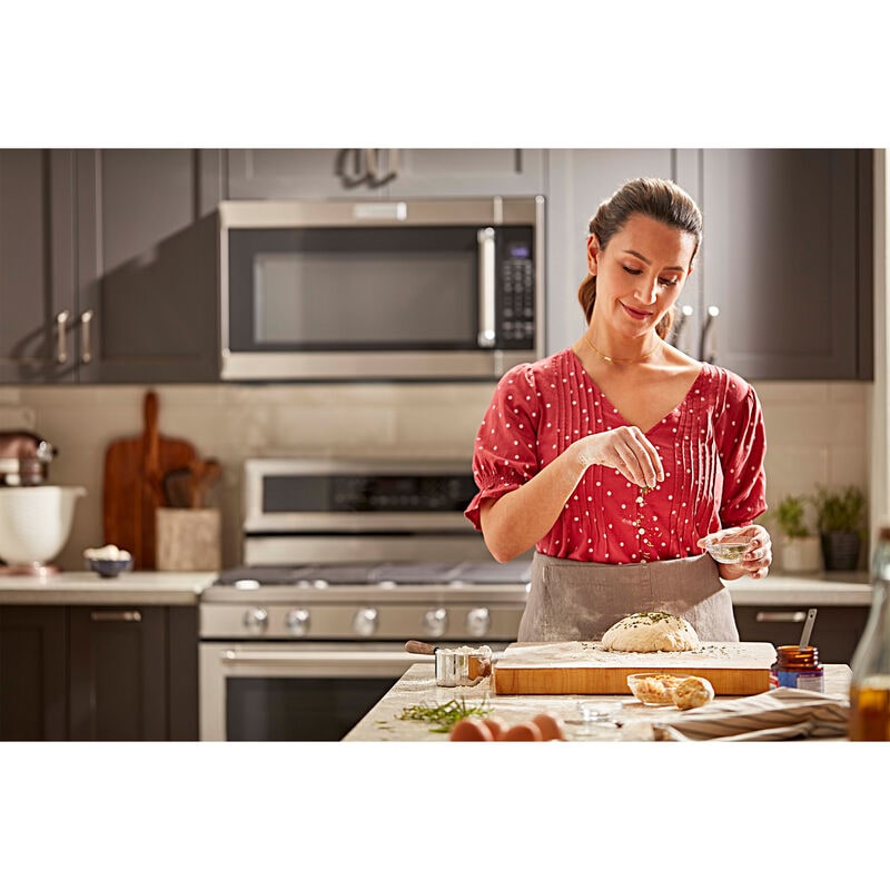 KitchenAid 30" 2 Cu. Ft. Over-the-Range Microwave with 10 Power Levels, 400 CFM & Sensor Cooking Controls - Stainless Steel, Stainless Steel, hires