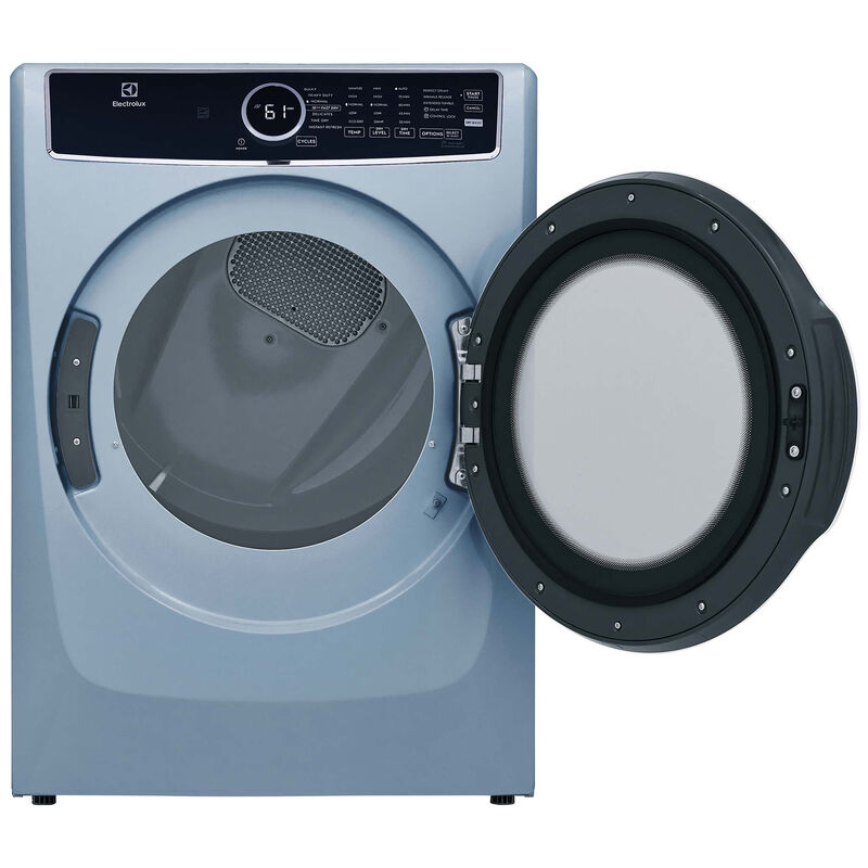 Electrolux 400 Series 27 in. 8.0 cu. ft. Stackable Electric Dryer with Luxury-Quiet Sound System, Sanitize Cycle, Steam Cycle & Sensor Dry - Glacier Blue, Glacier Blue, hires