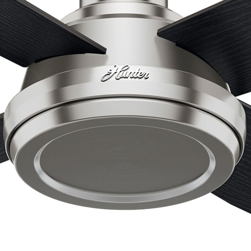 Hunter Dempsey 52 in. Low Profile Ceiling Fan and Handheld Remote - Brushed Nickel, Brushed Nickel, hires