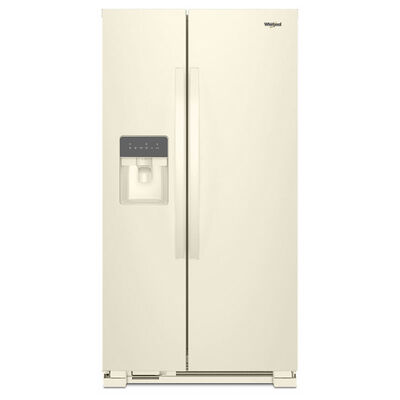 Whirlpool 33 in. 21.4 cu. ft. Side-by-Side Refrigerator with Ice & Water Dispenser - Biscuit | WRS311SDHT