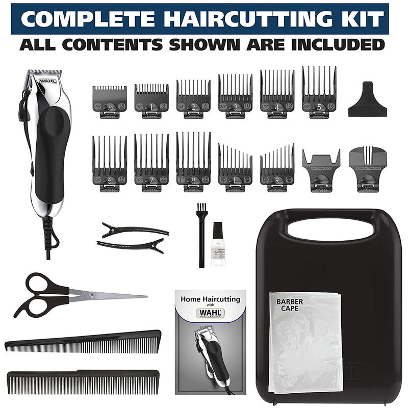 Wahl 24 Piece Chrome Hair Cutting Kit, , hires