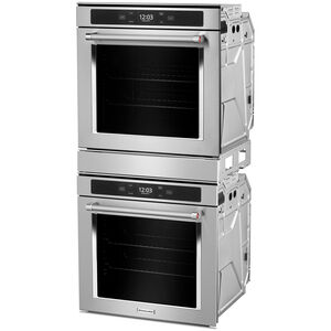 KitchenAid 24 in. 5.2 cu. ft. Electric Smart Double Wall Oven with True European Convection - Stainless Steel, , hires