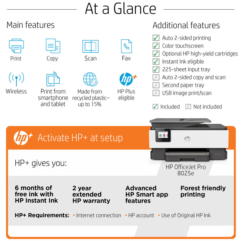 HP OfficeJet Pro 8025E (1K7K3A) All-in-One Printer