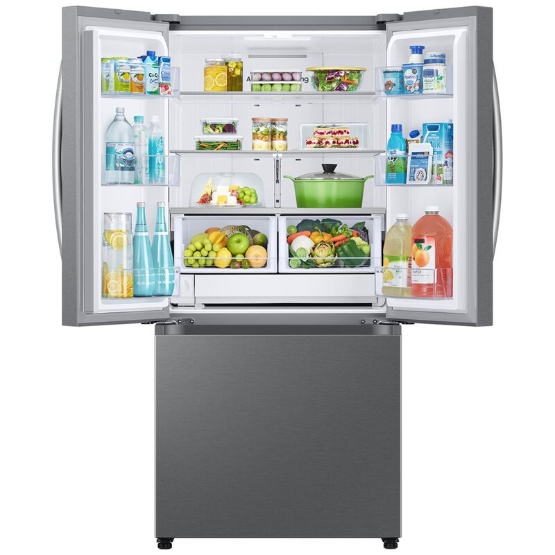 Samsung Bespoke 33 in. 24.5 cu. ft. Smart French Door Refrigerator with Ice Maker - Fingerprint Resistant Stainless Steel, , hires