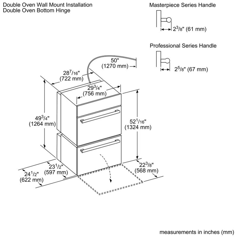 Thermador Professional Series 30 in. 9 cu. ft. Smart Top Control Electric Double Wall Oven with True European Convection - Stainless Steel, , hires