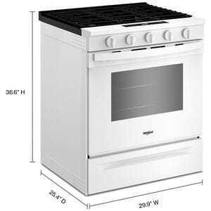 Whirlpool 30 in. 5.0 cu. ft. Smart Air-Fry Standard Convection Slide-In Gas Range with 5 Sealed Burners - White, , hires