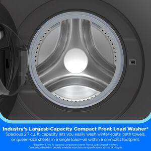 Midea 24 in. 2.7 cu. ft. Smart Stackable Front Load Washer with Steam Cycle - Charcoal Gray, , hires