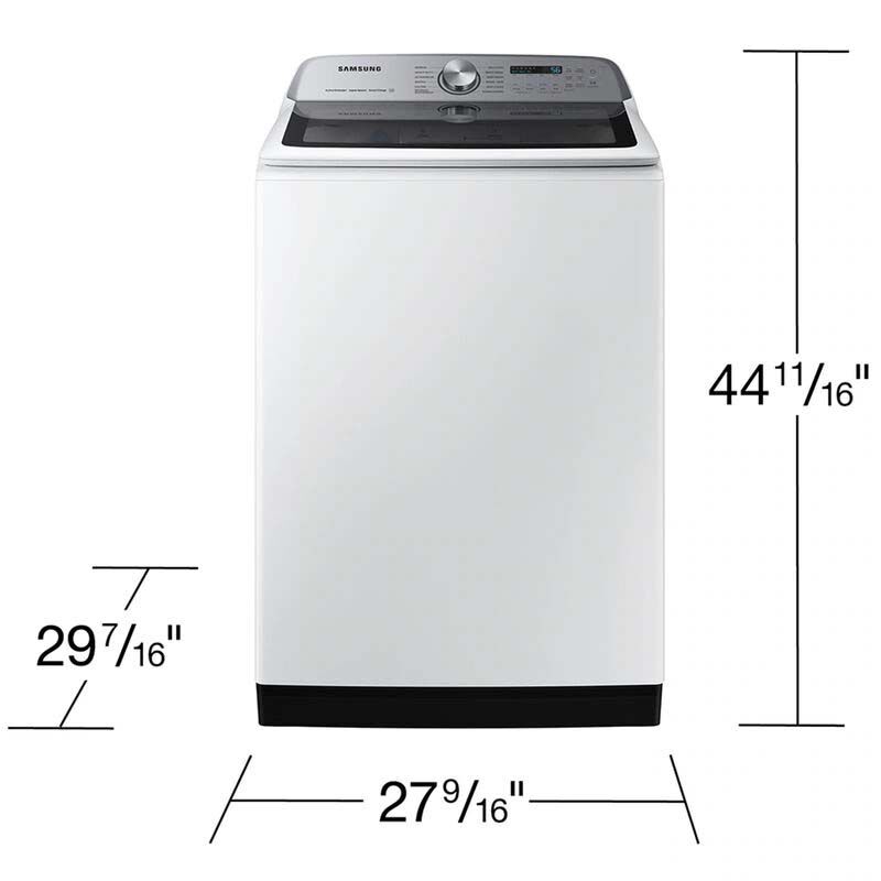 Samsung 27 in. 5.1 cu. ft. Smart Top Load Washer with ActiveWave Agitator Super Speed Wash White P.C. Richard Son