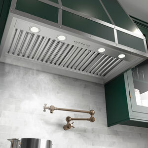 GE 42 in. Smart Convertible Standard Style Range Hood with 1200 CFM, 4 Fan Speeds & 4 LED Lights - Stainless Steel, , hires