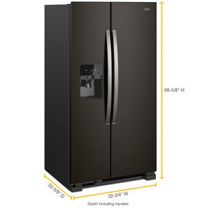 Whirlpool 33 in. 21.4 cu. ft. Side by Side Refrigerator with Ice & Water Dispenser - Black Stainless, Black Stainless, hires