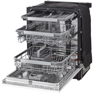 LG Studio 24 in. Smart Built-In Dishwasher with Top Control, 45 dBA Sound Level, 14 Place Settings & 10 Wash Cycles - Custom Panel Ready, , hires