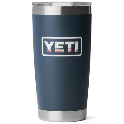 YETI Rambler 20 oz Tumbler - Navy Blue Patriotic Badge | YRAMT20NBP