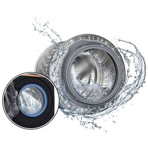 Samsung 27 in. 5.0 cu. ft. Smart Stackable Front Load Washer with Super Speed Wash, Sanitize & Steam Cycle - Brushed Black, Brushed Black, hires