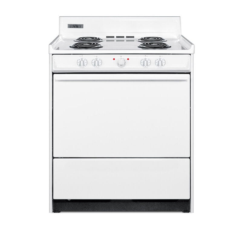 Summit 30 in. 3.7 cu. ft. Electric Range with Coil Burners - White, , hires