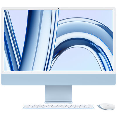 Apple iMac 24" (Late 2023) with Apple M3, 4.5K Retina Display, 8GB RAM, 256GB SSD, 8-core CPU, 8-core GPU, Blue | MQRC3LL/A