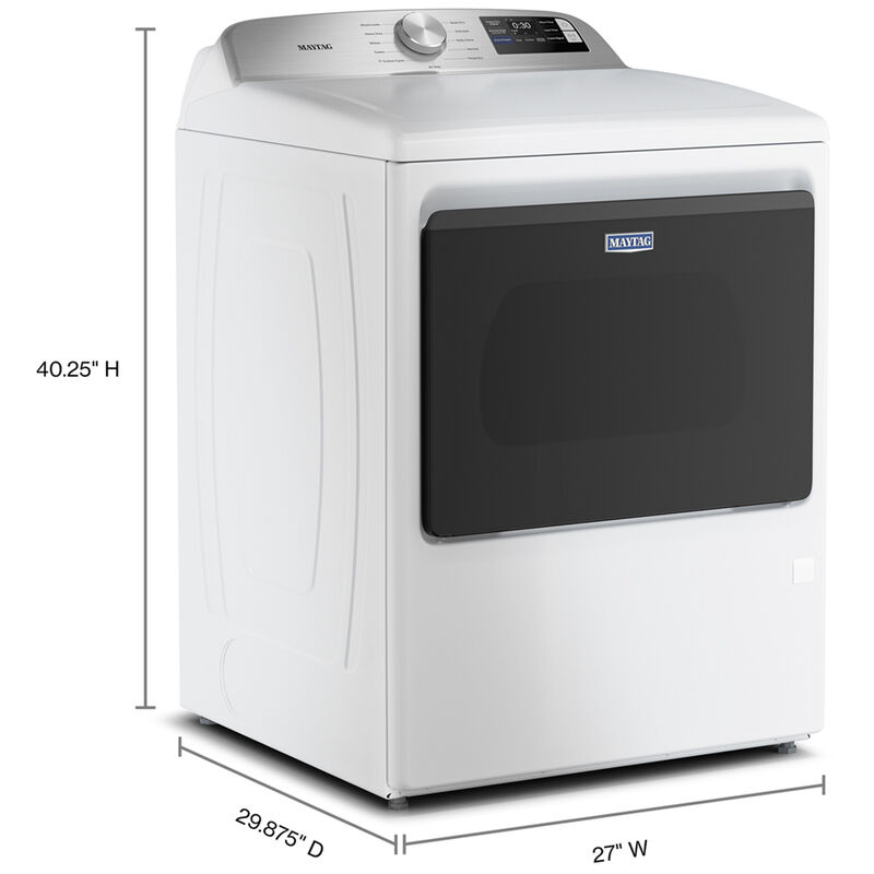 Maytag 27 in. 7.4 cu. ft. Smart Gas Dryer with Extra Power, Sensor Dry & Steam Cycle - White, White, hires