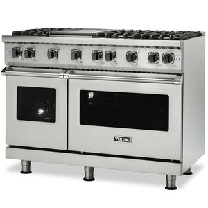 Viking 5 Series 48 in. 6.0 cu. ft. Convection Double Oven Freestanding Gas Range with 8 Sealed Burners - Stainless Steel, , hires
