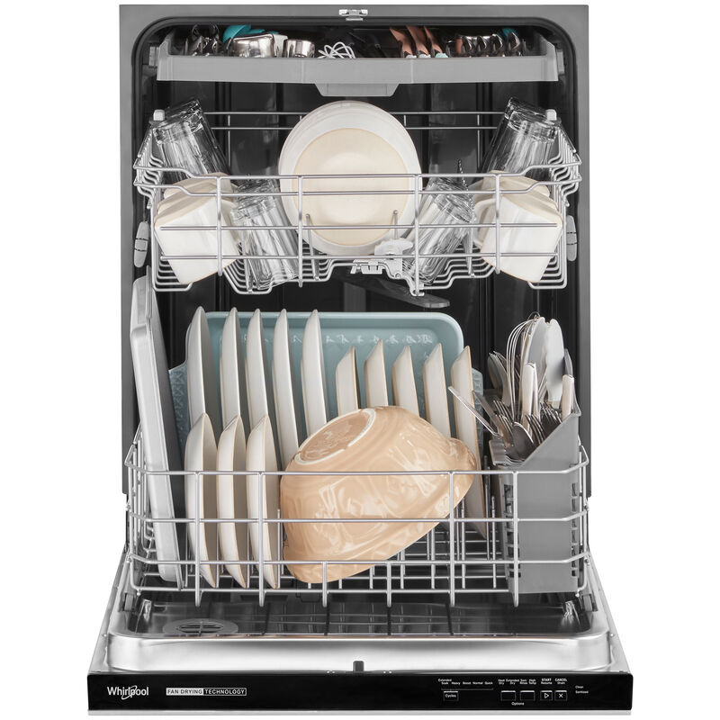 Whirlpool 24 in. Top Control Dishwasher with 51 dBa Sound Level, 3rd-Rack & Pocket - Fingerprint Resistant Stainless, , hires