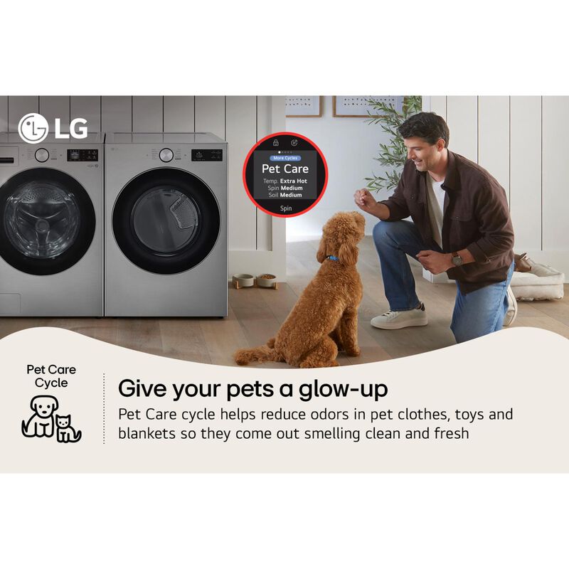 LG 27 in. 5.0 cu. ft. Smart Stackable Front Load Washer with TurboWash 360, AI DD Built-In Intelligence, Sanitize & Steam Cycle - Graphite Steel, , hires