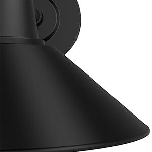 Hunter Skyflow Rustic Modern Metal Cone Outdoor Small Wall Light- Matte Black, , hires