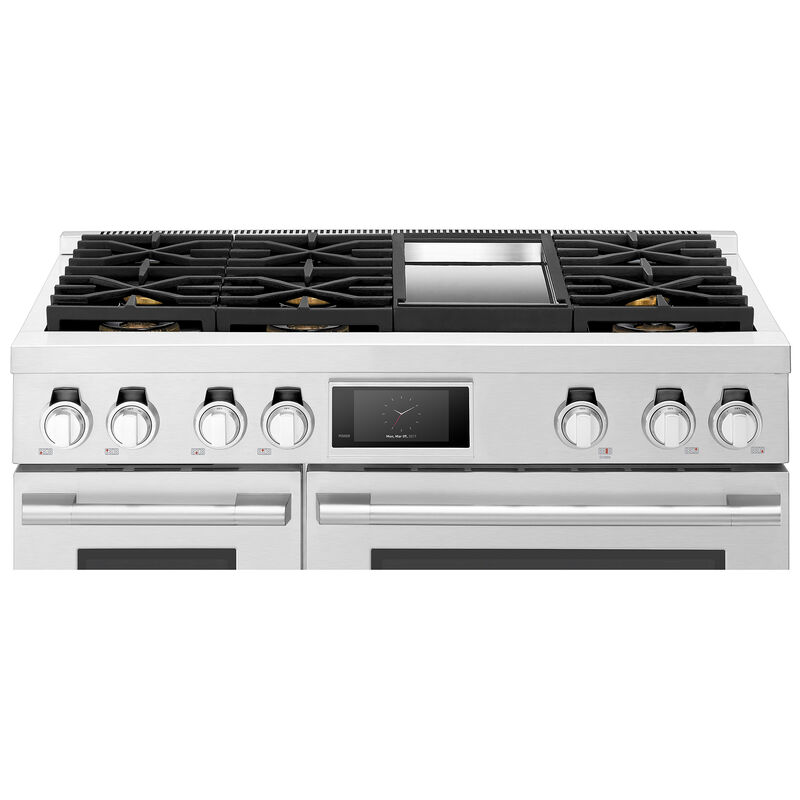 SKS 48 in. 7.9 cu. ft. Smart Standard Convection Double Oven Gas Range with 6 Sealed Burners & Griddle - Stainless Steel, , hires