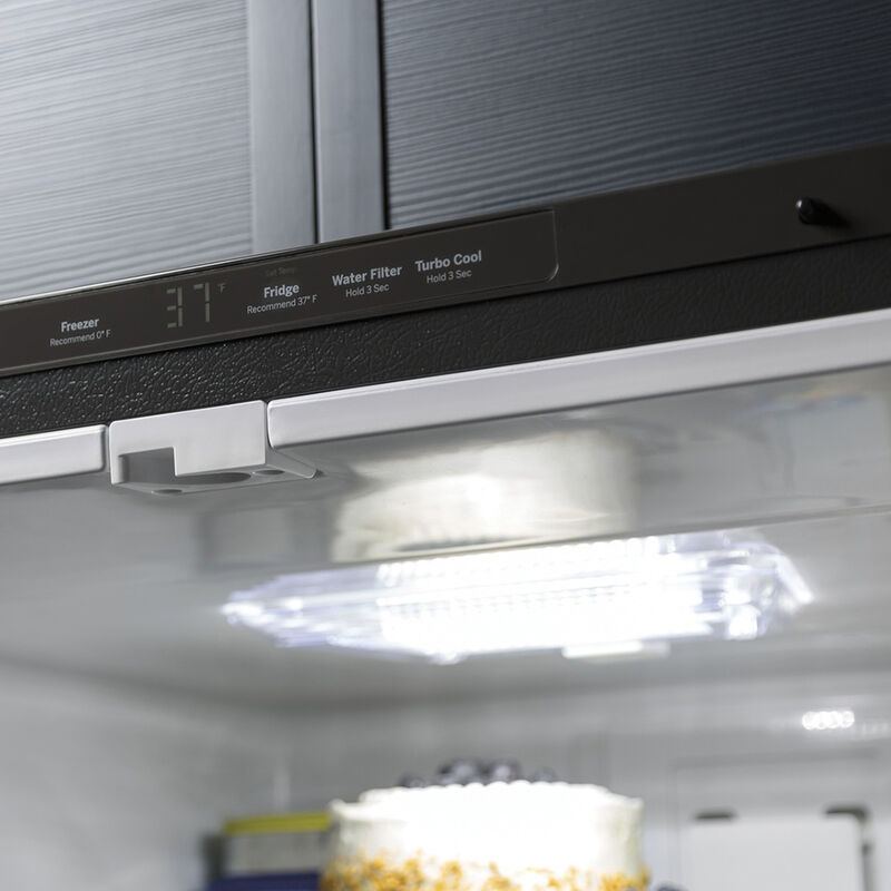 GE 33 in. 24.7 cu. ft. French Door Refrigerator with Internal Water Dispenser - Black on Black, Black on Black, hires