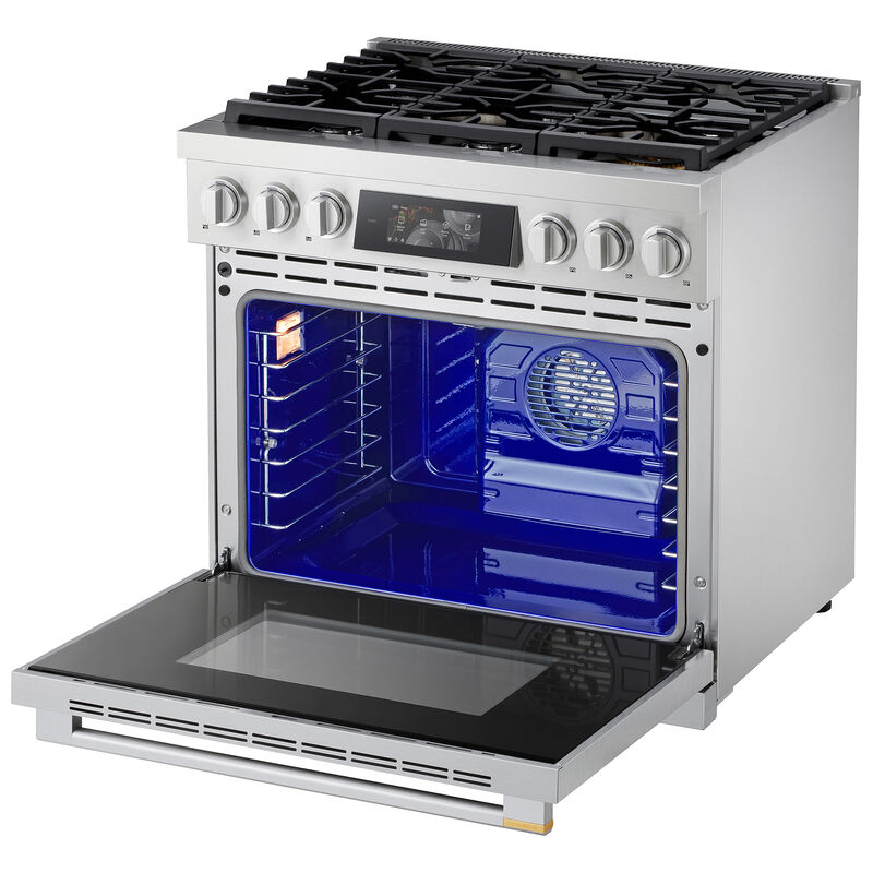 LG Signature 36 in. 6.3 cu. ft. Smart Air-Fry True European Convection Slide-In Gas Range with 6 Sealed Burners - Stainless Steel, , hires