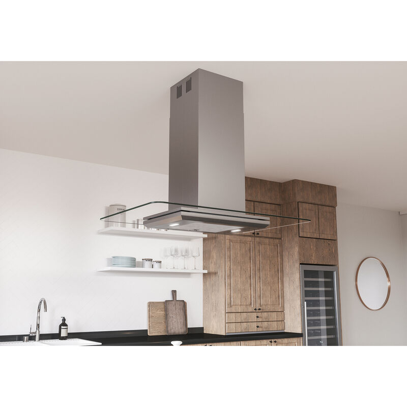 Zephyr 36 in. Convertible Chimney Style Range Hood with 600 CFM, 5 Fan Speeds & 2 LED Lights - Stainless Steel, , hires