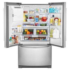 Maytag 36 in. 26.8 cu. ft. French Door Refrigerator with Filtered Ice & Water Dispenser - Fingerprint Resistant Stainless Steel, , hires