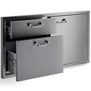 Lynx Classic 42 in.Storage Door & Double Drawer Combination - Stainless Steel, , hires