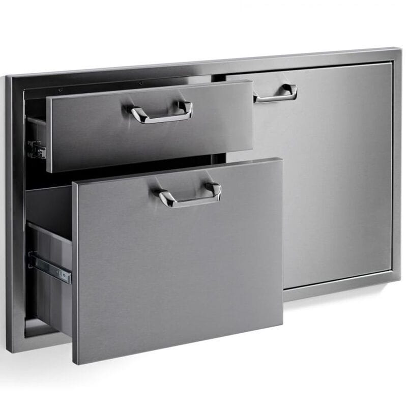 Lynx Classic 42 in.Storage Door & Double Drawer Combination - Stainless Steel, , hires