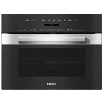 Miele PureLine Series 24 in. 1.5 cu. ft. Electric Smart Wall Oven with Standard Convection & Manual Clean - Clean Touch Steel | H7240BMCTS