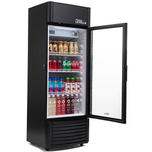 Premium Levella 23 in. 6.5 cu. ft. Beverage Center with Adjustable Shelves & Customizable Lightbox - Black, , hires