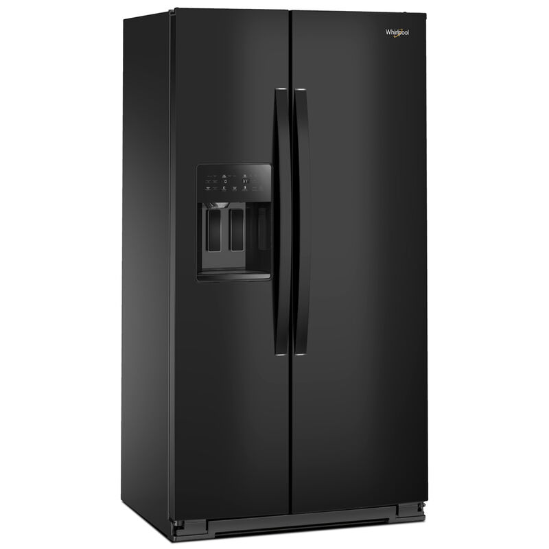 Whirlpool 36 in. 20.8 cu. ft. Side-by-Side Refrigerator with Ice & Water Dispenser - Black, Black, hires