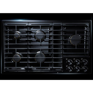 JennAir 36 in. 5-Burner Natural Gas Cooktop with Downdraft, Simmer Burner & Power Burner - Black, , hires